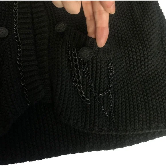 YOANA BARASCHI Black Knit Chain Cardigan Sweater - NWT - Picture 6 of 16